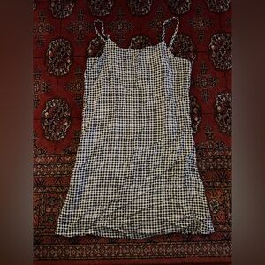 Black and White Checkered Gingham Mini Summer Dress